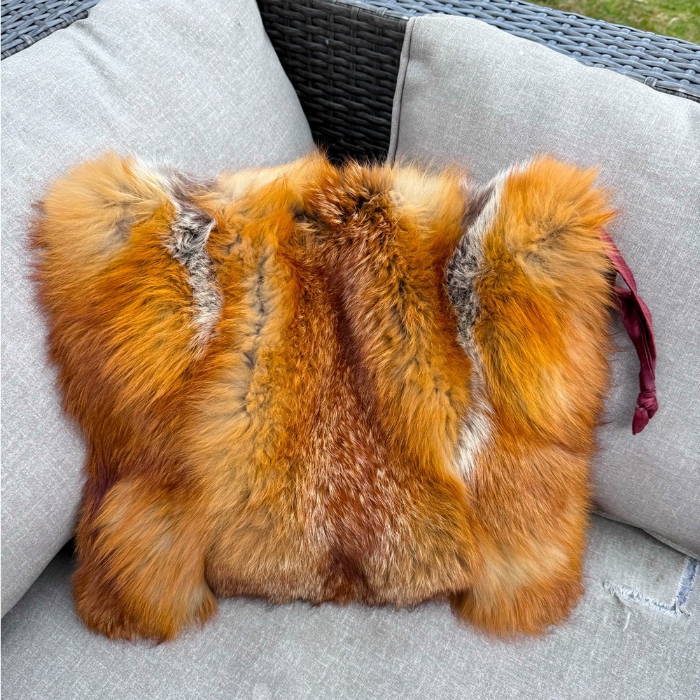 Vintage Genuine Red Fox Fur Hand Muff - Picture 3 of 15